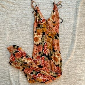 Gorgeous Floral Button Down Maxi Tie Straps
